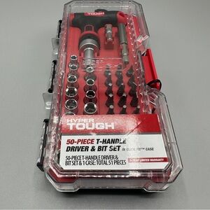 Hyper Tough 50-Piece T-Handle Driver and Drill Bit Set in Case Tools